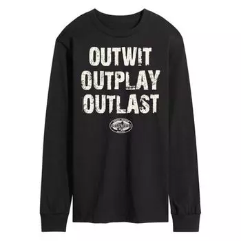 Мужская футболка с графическим принтом Survivor Outwit Outplay Outlast Licensed Character, черный