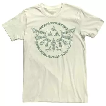 Мужская футболка с графическим принтом The Legend of Zelda Ancient Green Hyrule Crest Licensed Character