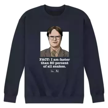 Мужская футболка с графическим принтом «The Office Dwight Fact Faster» Licensed Character, синий