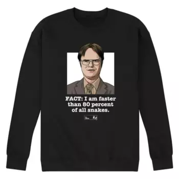 Мужская футболка с графическим принтом «The Office Dwight Fact Faster» Licensed Character, черный