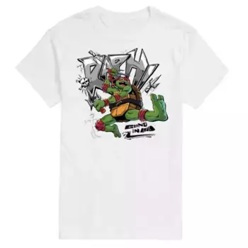 Мужская футболка с графическим принтом TMT Mutant Mayhem Raph Going Loud Licensed Character, белый