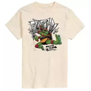 Мужская футболка с графическим принтом TMT Mutant Mayhem Raph Going Loud Licensed Character, бежевый