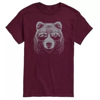 Мужская футболка с графическим принтом в солнцезащитных очках Mountain Bear Licensed Character, красный