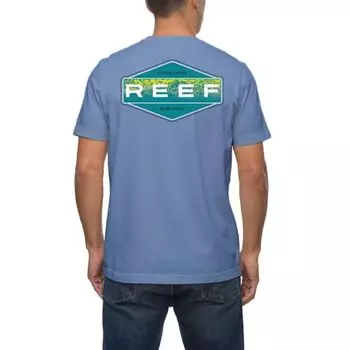 Мужская футболка с графическим принтом в виде бочки Reef, цвет steel blue