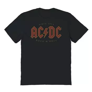 Мужская футболка с графическим рисунком ACDC с 1973 года Licensed Character, черный
