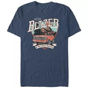 Мужская футболка с графическим рисунком Chevrolet Blazer Find New Roads Licensed Character, цвет Navy Heather