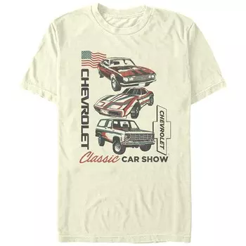 Мужская футболка с графическим рисунком Chevrolet Classic Car Show Licensed Character, цвет Natural