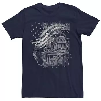 Мужская футболка с графическим рисунком для дней с флагами Licensed Character, темно-синий