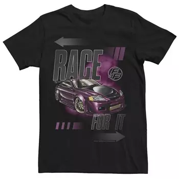 Мужская футболка с графическим рисунком Fast & Furious Race For It Licensed Character, черный