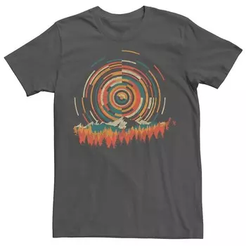 Мужская футболка с графическим рисунком Geometry Of Sunrise Mountains Licensed Character, цвет Charcoal