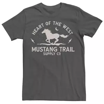 Мужская футболка с графическим рисунком Heart of the West Mustang Trail Supply Co. Generic, цвет Charcoal