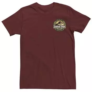 Мужская футболка с графическим рисунком и логотипом Jurassic Park Staff с карманной нашивкой Licensed Character