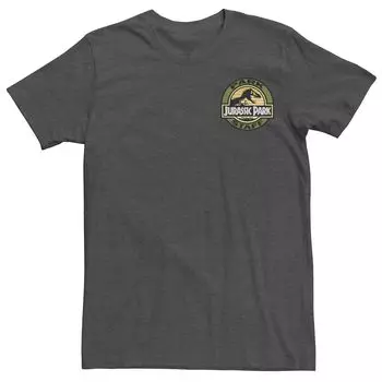 Мужская футболка с графическим рисунком и логотипом Jurassic Park Staff с карманной нашивкой Licensed Character