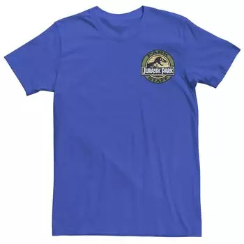 Мужская футболка с графическим рисунком и логотипом Jurassic Park Staff с карманной нашивкой Licensed Character