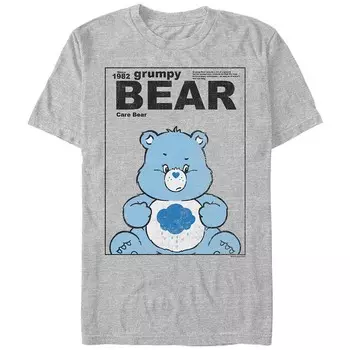Мужская футболка с графическим рисунком и плакатом «Care Bears Grumpy Bear» Licensed Character, цвет Athletic Heather