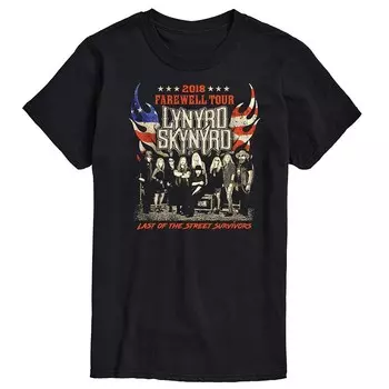 Мужская футболка с графическим рисунком Lynyrd Skynyrd Farewell Tour 18 Licensed Character, черный