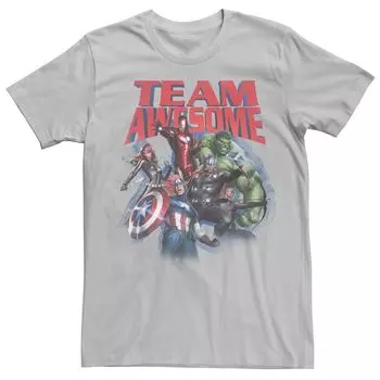 Мужская футболка с графическим рисунком Marvel Avengers Team Awesome Group Shot Licensed Character