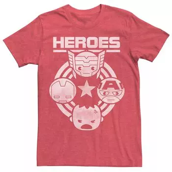 Мужская футболка с графическим рисунком Marvel Kawaii Art Collection Quad Icons Licensed Character