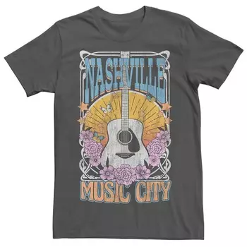 Мужская футболка с графическим рисунком Nashville Music City Festival Licensed Character, цвет Charcoal