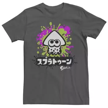 Мужская футболка с графическим рисунком Nintendo Splatoon Inkling Text Splatter Licensed Character