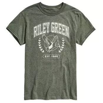 Мужская футболка с графическим рисунком Riley Green Collegiate Licensed Character, цвет Heather Green