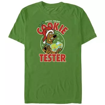 Мужская футболка с графическим рисунком Scooby-Doo Official Holiday Cookie Tester Licensed Character, цвет Kelly