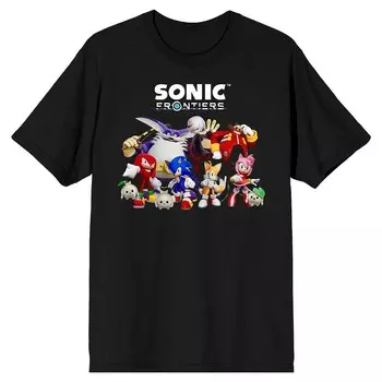 Мужская футболка с графическим рисунком Sonic Frontiers Videogame Licensed Character, черный