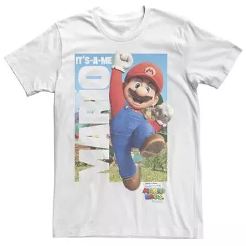 Мужская футболка с графическим рисунком The Super Mario Bros. Movie Iconic Phrase Licensed Character