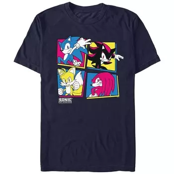 Мужская футболка с графическим рисунком в стиле поп-цвет Sonic The Hedgehog Licensed Character, темно-синий