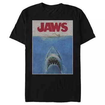 Мужская футболка с графическим рисунком в стиле ретро «Jaws» Licensed Character, черный