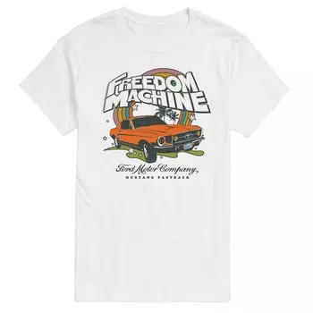 Мужская футболка с графическим рисунком в стиле ретро Ford Freedom Machine Licensed Character, белый