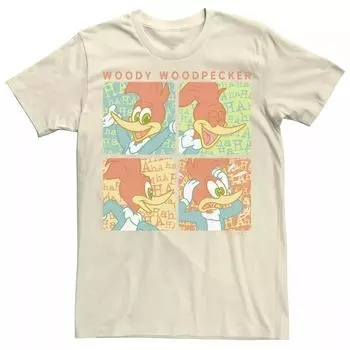 Мужская футболка с графическим рисунком Woody Woodpecker Laughing Portrait Panels Licensed Character