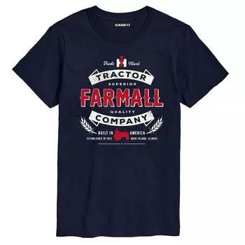 Мужская футболка с графическим значком Case IH Tractor Company Licensed Character, темно-синий