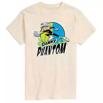 Мужская футболка с графическим значком Дэнни Фантома Дэнни Nickelodeon, бежевый