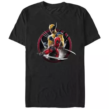 Мужская футболка с графическим значком Marvel Deadpool and Wolverine Duo, черный