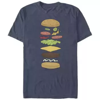 Мужская футболка с графическими элементами гамбургера Bob's Burgers Licensed Character, синий