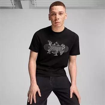 Мужская футболка с графикой для скейтборда Puma, черный
