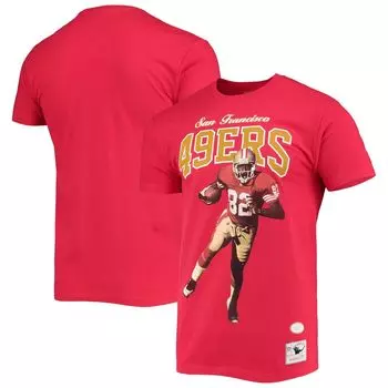 Мужская футболка с графикой Mitchell & Ness John Taylor San Francisco 49ers Scarlet, посвященная 75-летию игрока