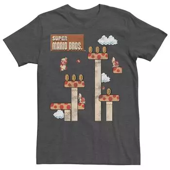 Мужская футболка с графикой Nintendo Super Mario Jump On Mushrooms Game Play Licensed Character