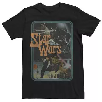 Мужская футболка с групповым портретом в винтажном стиле Star Wars