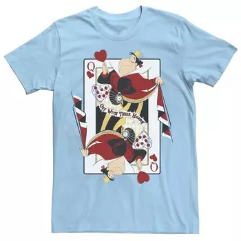 Мужская футболка с игральными картами Disney's Alice In Wonderland Queen Of Hearts Licensed Character, цвет Light Blue
