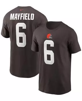 Мужская футболка с именем и номером Cleveland Browns Baker Mayfield Nike