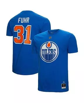 Мужская футболка с именем и номером Grant Fuhr Royal Edmonton Oilers Mitchell & Ness, синий