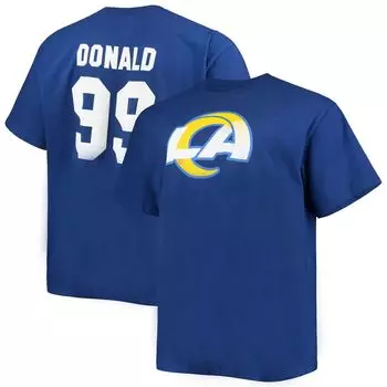 Мужская футболка с именем и номером игрока Aaron Donald Royal Los Angeles Rams Big & Tall Fanatics