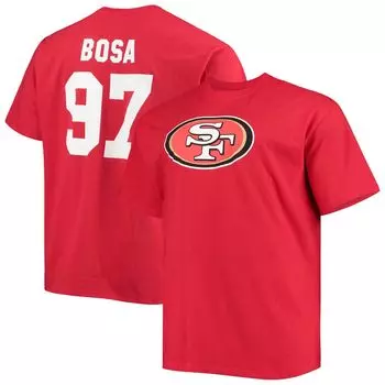 Мужская футболка с именем и номером игрока Nick Bosa Scarlet San Francisco 49ers Big & Tall Fanatics