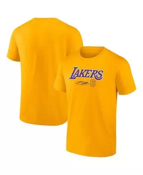 Мужская футболка с именем и номером LeBron James Gold Los Angeles Lakers Fanatics