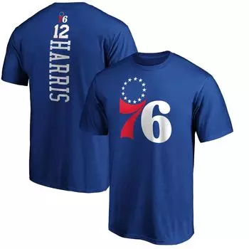Мужская футболка с именем и номером плеймейкера команды Tobias Harris Royal Philadelphia 76ers Fanatics