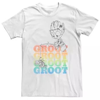 Мужская футболка с именем Marvel Guardians Of The Galaxy Groot Fishing Stack Licensed Character