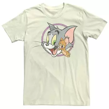 Мужская футболка с искаженным портретом Looney Tunes Tom & Jerry Licensed Character