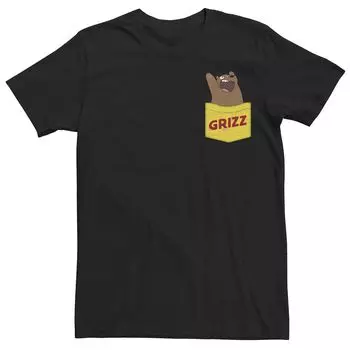 Мужская футболка с искусственным карманом Cartoon Network We Bare Bears Grizz Licensed Character